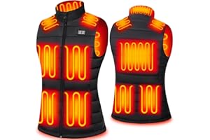 yeyeeyyee Women's Heated Vest with 20000mAh Battery Pack, 10 Heating Zones 3 Heating Level Quilted Insulated Heated Vest