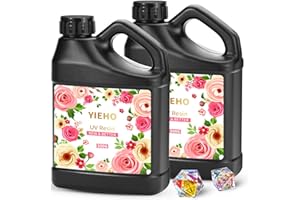 YIEHO UV Resin 1000g -Bulk Upgraded Crystal Clear Hard UV Fast Curing Epoxy Resin Supplies for Craft Jewelry Making 1KG