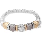 Nine West Women's Fireball Stretch Bracelet Tri Tone