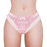 Littleforbig Unisex Hipster Briefs Smooth Chastity Sissy Satin Lace Panties for Crossdressers Transgender Individuals