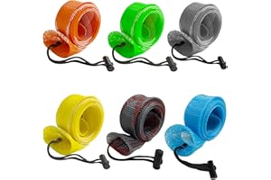 BHwra 6 Pcs Fishing Rod Sleeve Braided Mesh Fly Fishing Rod Socks Cover, Fishing Pole Protector with Lanyard for Spinning/Casting/Sea Fishing Rod