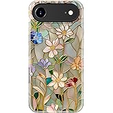 STARVIP for iPhone Air Case Cute - Wireless Charging Compatible - Dual-Layer Hard Shell + Silicone Cover - Aesthetic Protective Trendy Phone Case for iPhone 17 Air -Vintage Floral Tapestry Pattern