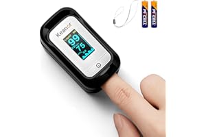 Keanor Pulse Oximeter, Oxygen Meter Finger Monitor with Alarm & PI, Finger Pulse Oximeter for SpO2 Blood Oxygen Saturation & 