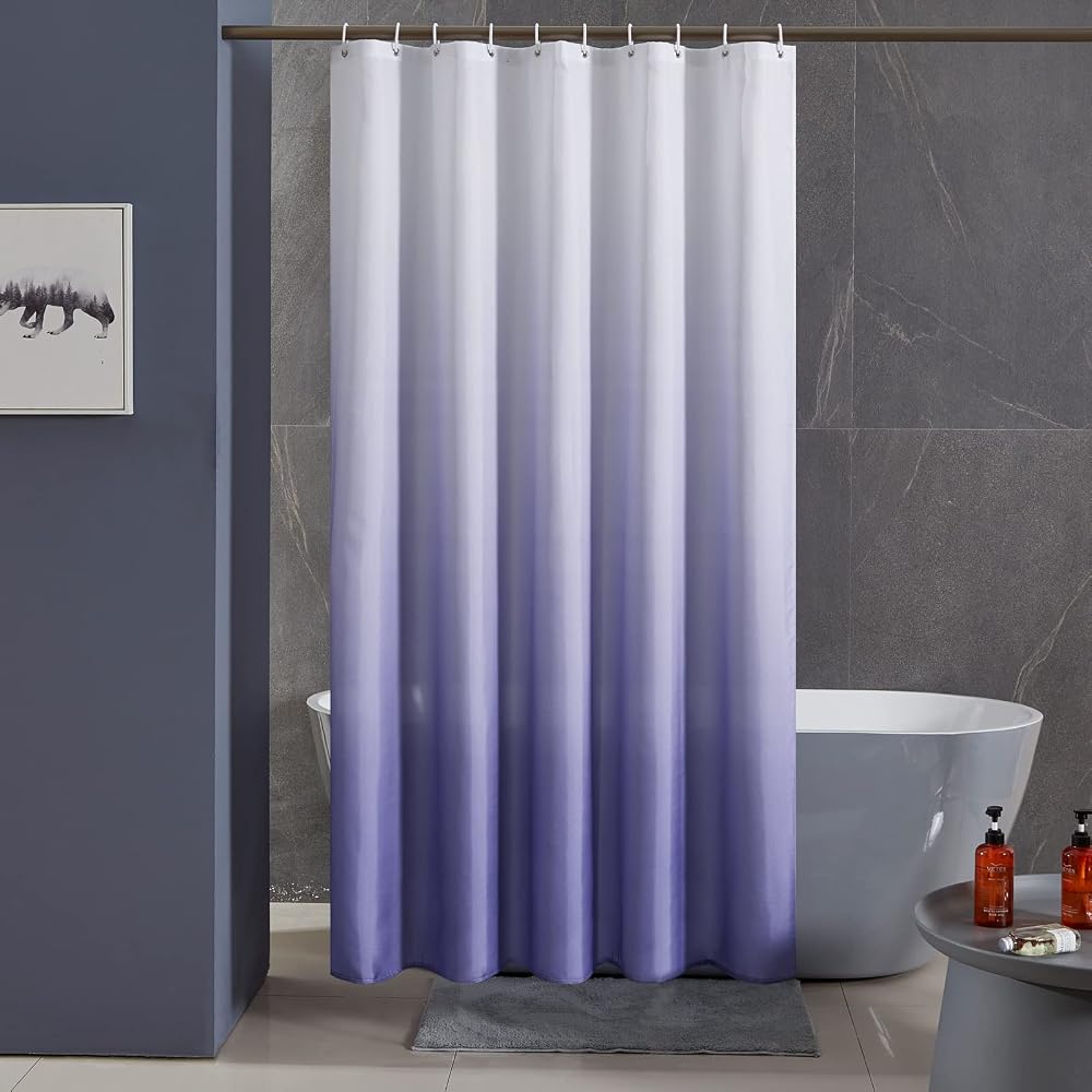 Furlinic Shower Curtain 72x72 inch Polyester Mould Proof Waterproof with 12