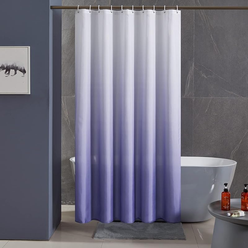 Furlinic Shower Curtain 72x72 inch Polyester Mould Proof Waterproof with 12