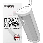Sound Bass Heavy Duty Protective Silicone Carrying Case for Sonos Roam 2 | New White Color | Now Includes Bluetooth Button for Roam2 | Protect Your Wireless Bluetooth Speaker Using This Cover/Sleeve