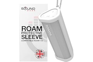 Heavy Duty Protective Silicone Carrying Case for Sonos Roam 2 | New White Color | Now Includes Bluetooth Button for Roam2 | P
