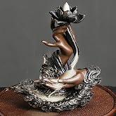 Comeon Backflow Incense Burner Handmade Resin Waterfall Incense Holder Ruyi Zen Hand Incense Waterfall Burner Home Decor + 20 Backflow Incense Cones 30 Incense Sticks 1 Tweezer 1 Mat
