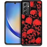 WANKBLC for Samsung Galaxy A54 5G Case, Shockproof Protective for Man Women Non-Slip for Samsung Galaxy A54 5G Horror Manga Style Red Skulls Crazy Pattern
