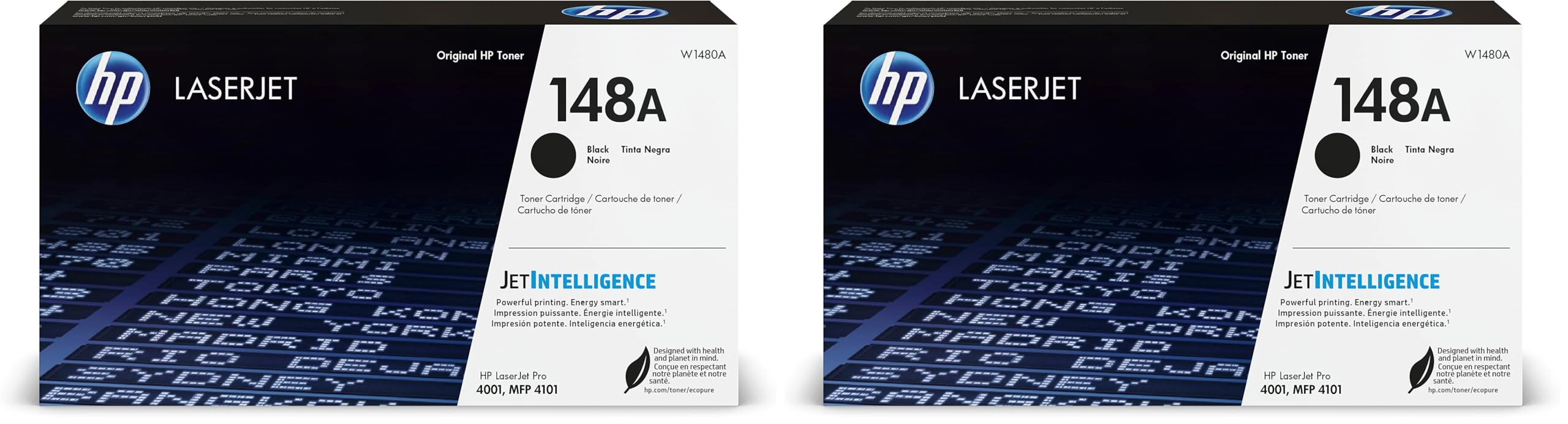 HP 148A Black LaserJet Toner Cartridge | This Cartridge Works LaserJet Pro 4001,MFP 4101 | W1480A,(Pack of 2)