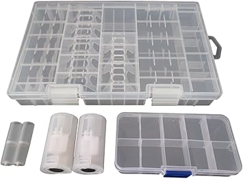 Amazon 乾電池ケース 電池 収納 保管 ボックス 単3 単１スペーサー 部品収納ケース付き 大サイズ スペーサー