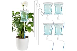Norme 6 Pcs Plant Drip Irrigation Set 500 ml Drip Water Bag Plant Waterer with Support Rod Stakes Self Watering Spikes Automatic Watering System for Potted Indoor Outdoor
