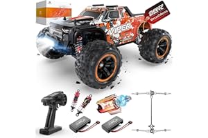 DEERC Brushless RC Truck, 45KM/H High-Speed RC Car for Beginner, 4x4 All-Terrain Remote Control Monster Truck W/Metal Shocks,