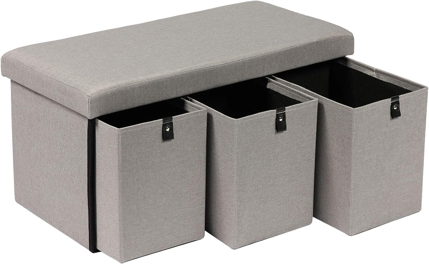 B FSOBEIIALEO Ottoman with Drawers, Folding Storage Ottoman Cube Foot Rest Stool Shoes Bench Linen 30″x15″x15″: Furniture & Decor