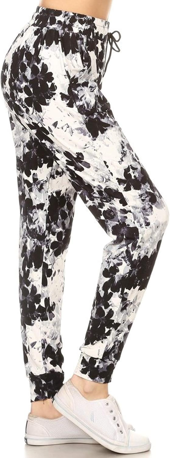 Leggings Depot Women's Popular Print High Waist Premium Jogger Track Pants(S-3X) BAT1: Clothing