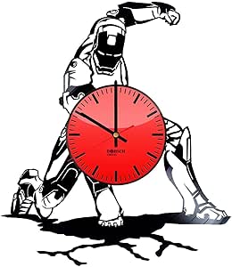 Iron Man hecho a mano reloj de pared de disco de vinilo – Get Unique