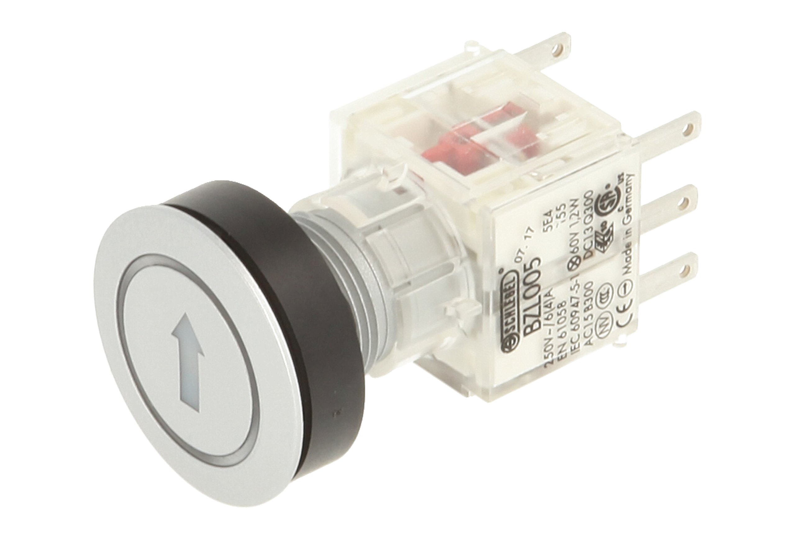 Club 23.000.807 Wall Shower Ring Light Note Symbol Arrow Light Up Push Button Contact Encoder 2 Bottle Opener, LED 24 V, White/Silver (Pack of 2)