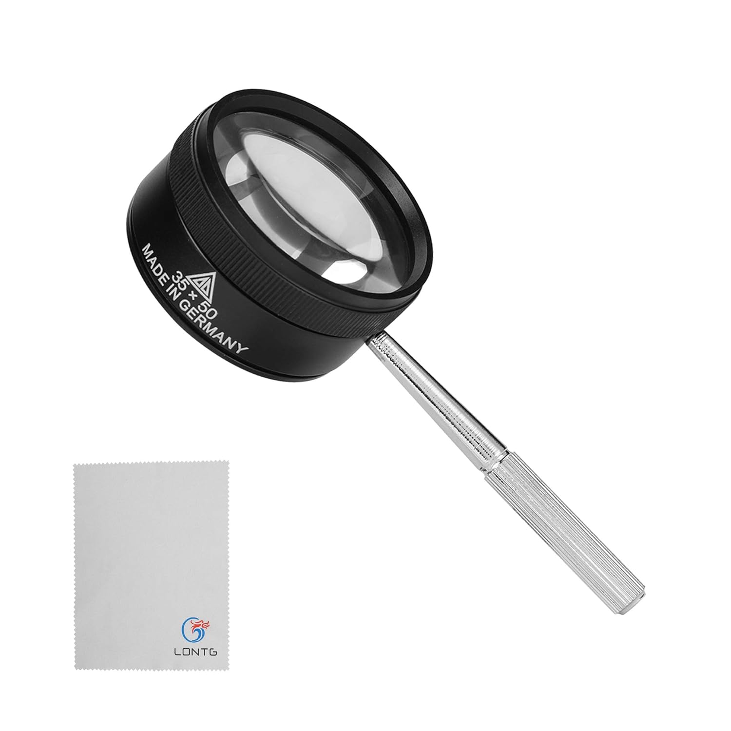 35X Metal Handheld Magnifier Jewelry Appraisal Magnifying Glass Professional Scientific Document