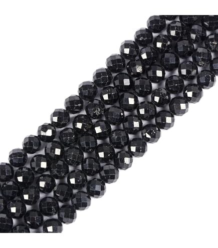 Natural Matte Black Tourmaline Beads Round Loose Beads For Jewelry Making - 4mm, Center-Drilled, 25+ Pieces - Frosted Finish
