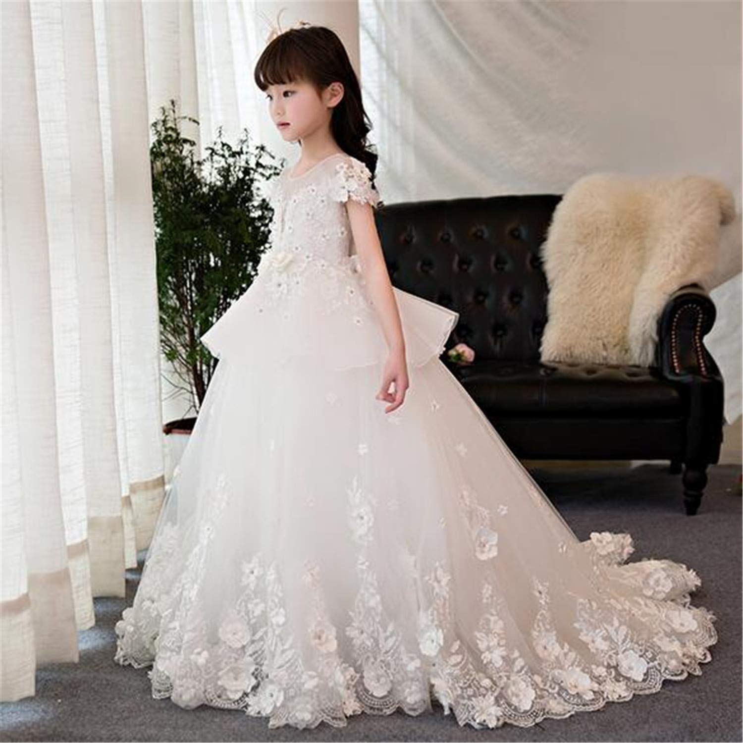  He Shop Girl Dress Child Wedding Dress Trailing