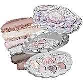 Flower Knows Shell's Jewel 6-Color Makeup Palette,Nude Pink Eyeshadow with 4 Matte + 2 Shimmer Shades,Blendable Smooth Cute Make Up,0.23 Oz(01 Moonlight Pearl)