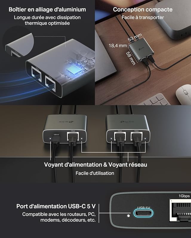 Switch Ethernet Gigabit 2 Ports RJ45, EH210