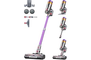 VIAFLY Cordless Vacuum Cleaner, 600W 50Kpa 70 Mins Vacuum Cleaners for Home, Self-Standing Stick Vacuum with Touch Screen, Wall Dock, Anti-Tangle Rechargeable Vacuum for Pet Hair Carpet Hardwood Floor