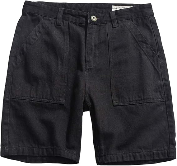 Amazon ブラック デニムショートパンツ メンズ アメカジ ハーフパンツ 夏 ヴィンテージ 5分丈 ジーンズ ゆったり ジーパン ショート パンツ 通販