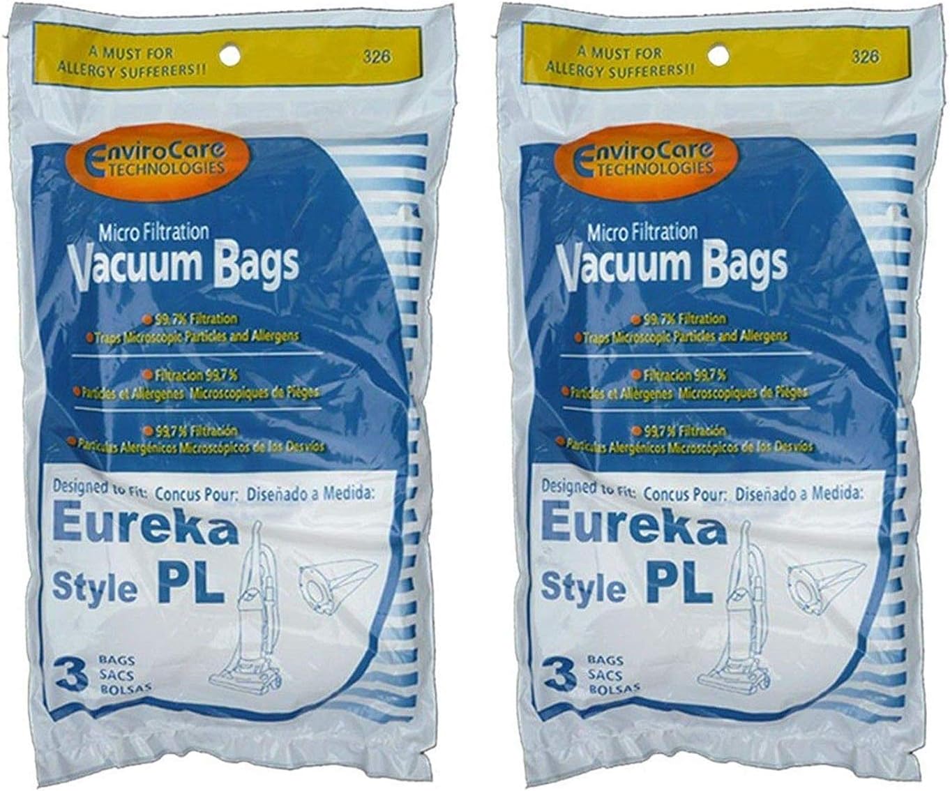 Good Choice for 6 Eureka Electrolux Style PL Upright Vacuum Bags, Bagged Uprights, Maxima Vac.