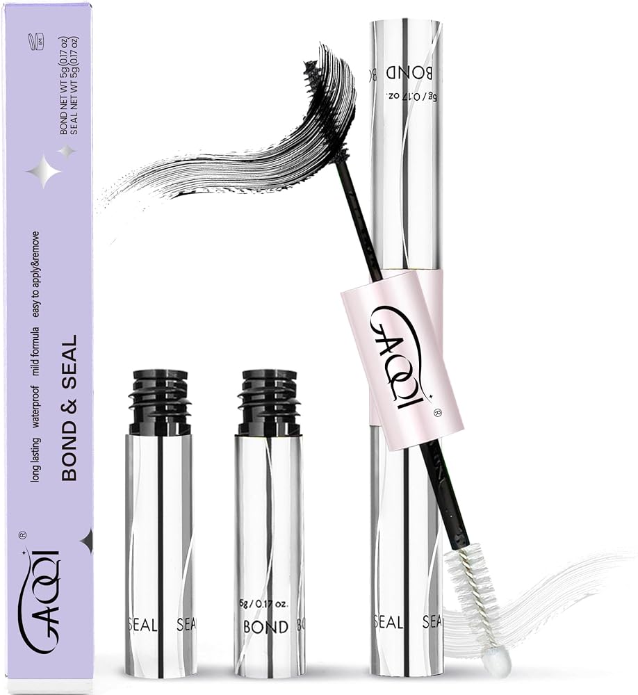 GAQQI Lash Cluster Glue, Waterproof Bond and Seal Lash Glue, Black - 10ml | Strong Hold 3-7days, Latex-free & Formaldehyde-fr