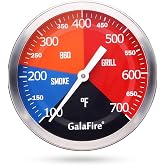 GALAFIRE 3 3/16 Inch BBQ Temperature Gauge for Smoker Wood Charcoal Pit | Large Face Grill Analog Thermometer, Easy-reading Smoker Temperature Gauge