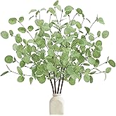 Ruidazon 4 Pcs Artificial Eucalyptus Stems Leaves, 26.3" Real Touch Leaf Faux Tall Greenery Branches for Vase Wedding Bouquet Centerpiece Flower Arrangement Home Office Spring Decoration