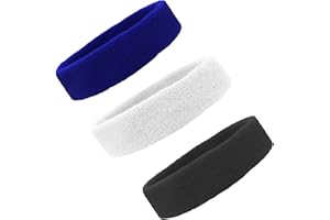 Kenz Laurenz Sweat Bands/Headbands for Women Men Elastic Headband Sports Sweatbands Athletic Stretchy Head Band Workout Running Basketball Moisture Wicking Terry Cloth Set Sweat Hair