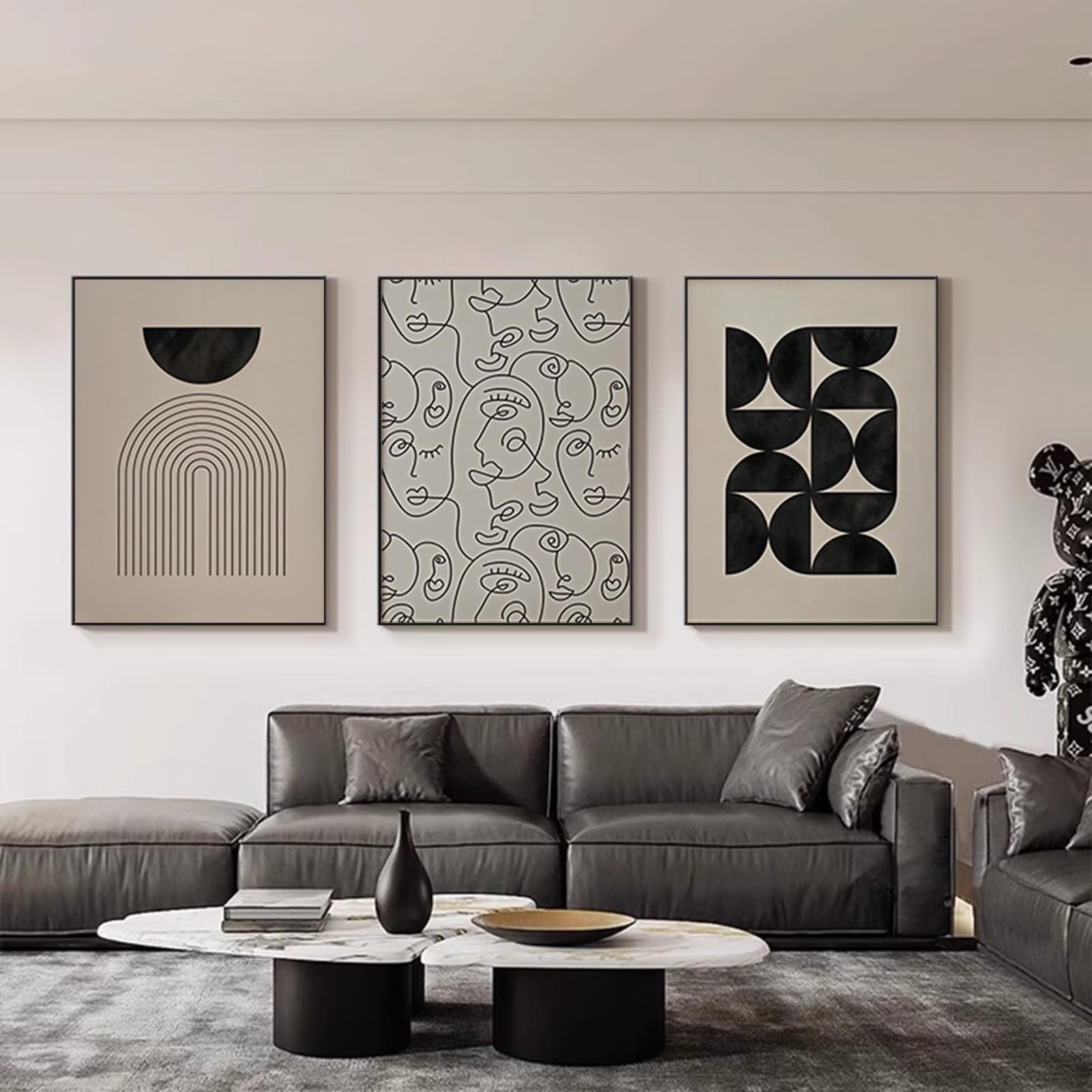 Photo 1 of *Factory Sealed*
ARTFEB Abstract Framed Boho Black and White Wall Art for Living Room, 3 Piece Black Beige Large Canvas Paintings Prints Artwork, Modern Geometric Pictures for Bedroom Home Office Wall Decor -24"x32"x3