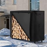 AMAGABELI Firewood Log Holder Cover 48"x24"x42" Waterproof 600D view 7