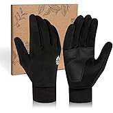 RIGWARL Winter Gloves Men and Women Medium-Thick, Gloves for Cold Weather with Thermal Plush, Touchscreen Running Glove Adjustable Zippered Wrist for Walking The Dog Hiking Camping Cycling Work