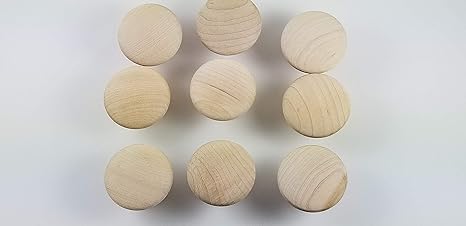 Lot Of 25 Flat Round Maple Unfinished Wood Door Drawer Knobs Pulls