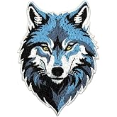 Wolf Patch &ndash; Embroidered Iron On or Sew On Wildlife Animal Badge for Jackets Hats Backpacks Clothing