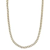 Metro Jewelry Two Tone Foxtail Chain Necklace for Men in Stainless Steel with Yellow Gold or Black Ion Plating 5 or 6 MM Wide 22 or 24 Inches with Lobster Claw