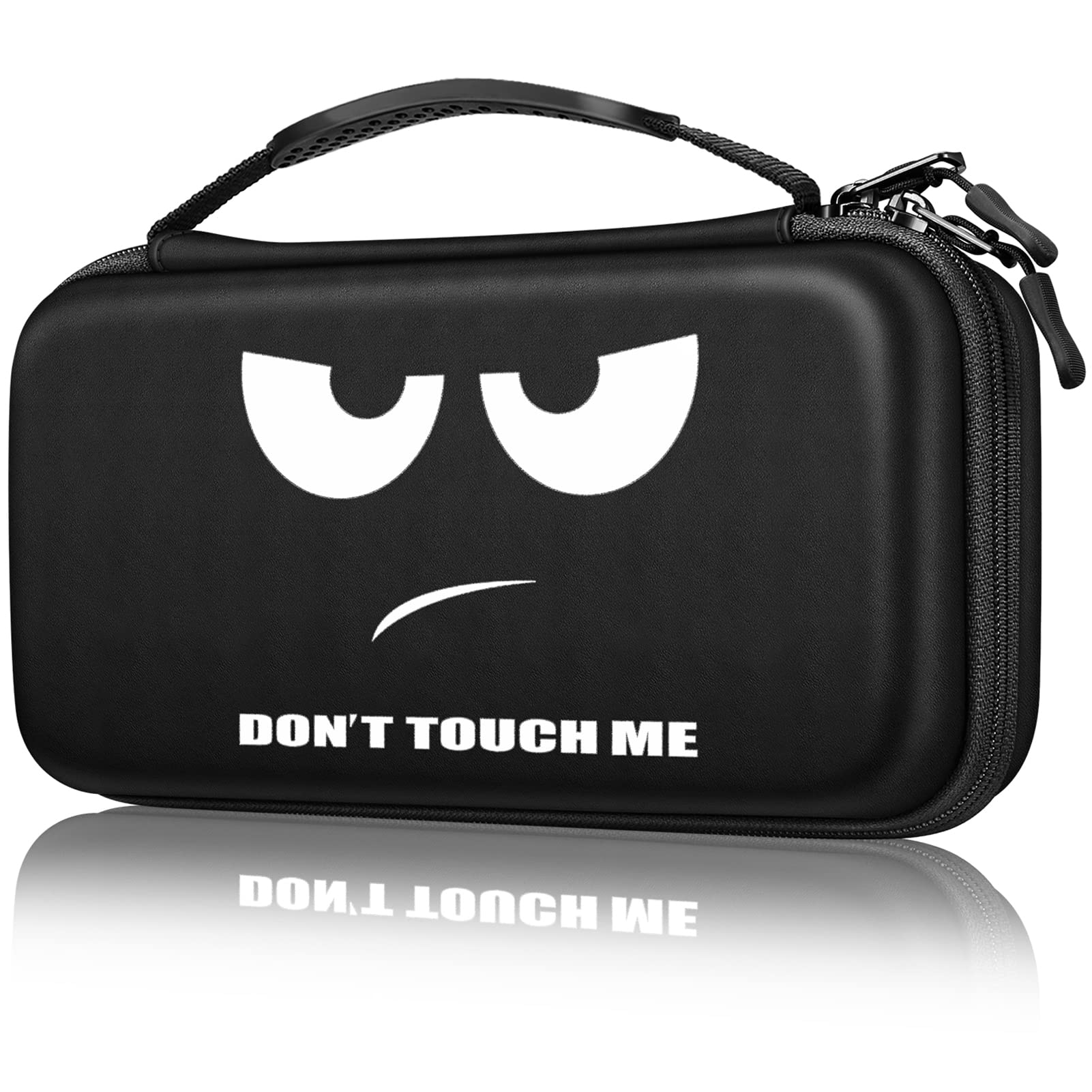 Fintie Carrying Case for Nintendo Switch OLED Model 7.0"/Switch 6.2", Portable Traveler Protective Cover Storage Bag with 10 Game Card Slots & Inner Pocket, Dont Touch