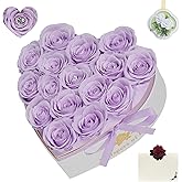 Cooeach Luxury Preserved Roses – Forever Real Roses Flowers for Delivery in a White Box, Preserved Flowers Birthday Gifts for Women Mom Wife, Ideal for Anniversary (Purple 16 Roses, 16 Roses)