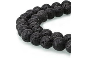 jennysun2010 Natural Volcanic Lava Gemstone 8mm Smooth Round Loose 50pcs Beads 1 Strand for Bracelet Necklace Earrings Jewelr