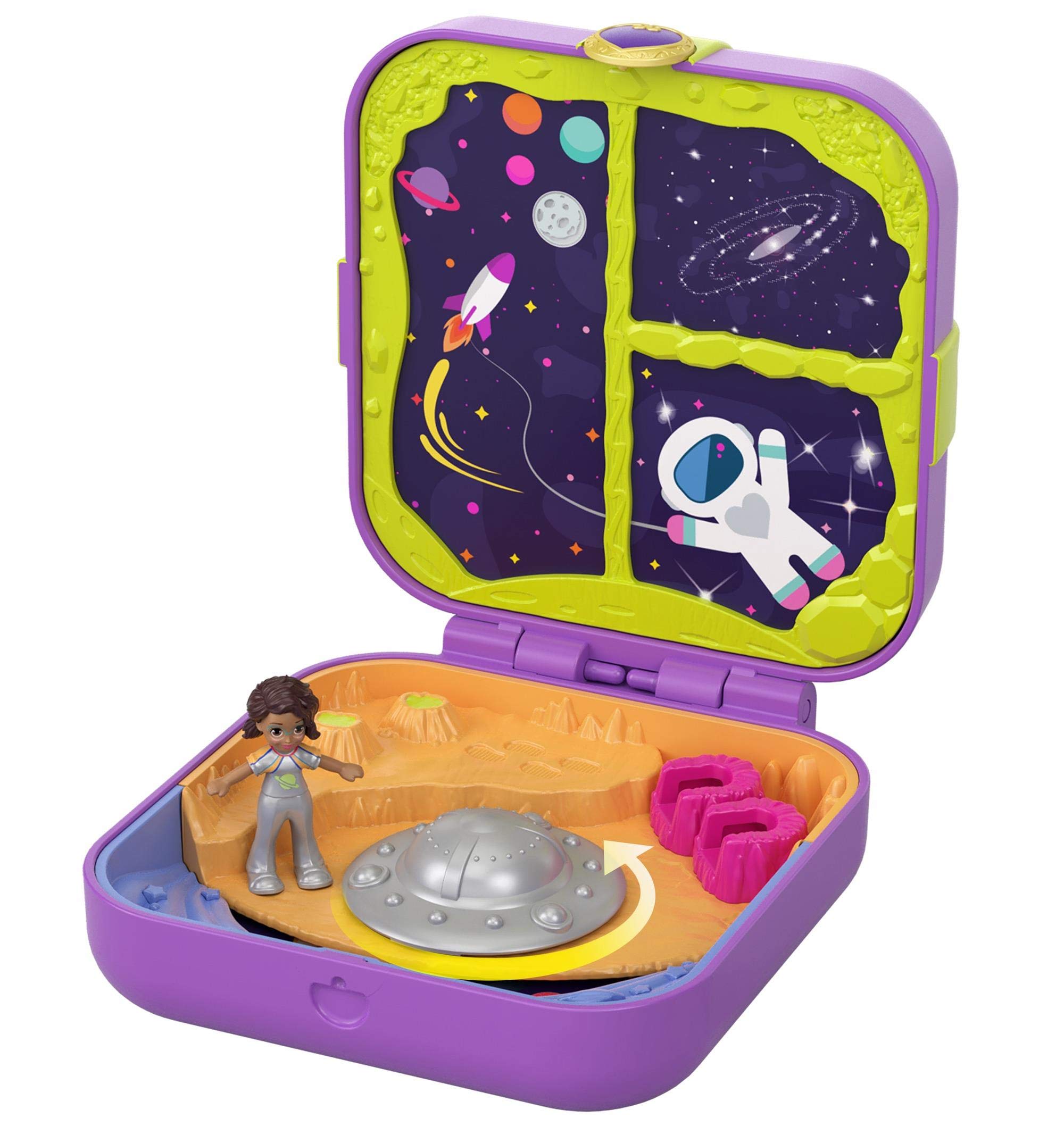 Polly Pocket Hidden Hideouts Moon Rockin’ Adventure Compact, Doll & Accessories
