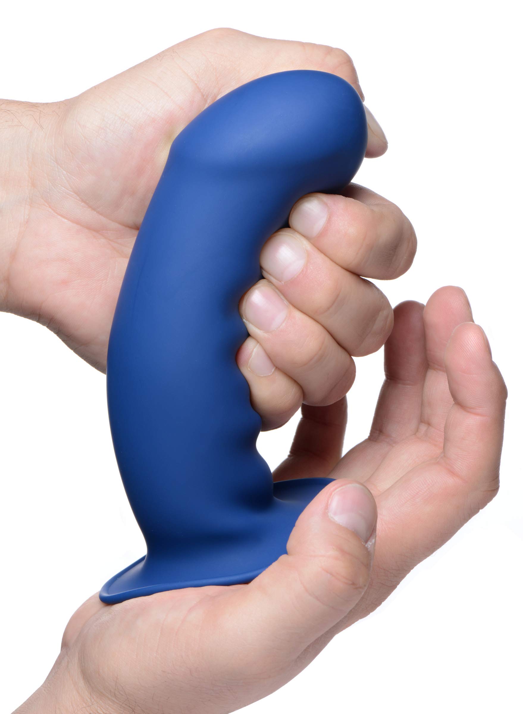 SQUEEZE-IT Squeezable Thick Phallic Dildo - Blue