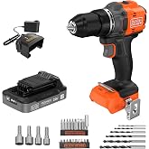 BLACK+DECKER 20V MAX Cordless Brushless &frac12;-in. Drill Driver, 30 Pc. Drill Bit Set and Screwdriver Bit Set, 2Ah Battery and Charger Included, PowerConnect Electric Drill Cordless (BLD782PK30D1)