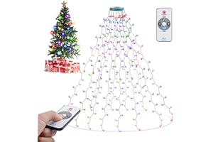Christmas Tree Lights 400 LED Indoor Outdoor Christmas Decorations, 6.6FT x 16 Drop Christmas Lights with 8 Light Modes & Mem