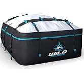 Wild Xplorer Rooftop Cargo Carrier 23 Cu Ft, Waterproof Soft Shell Roof Bag | Heavy Duty Car Top Luggage Cargo Bag with Patented Door Hooks, Protective Mat and Storage Bag (49 x 37 x 22 in, XXL)