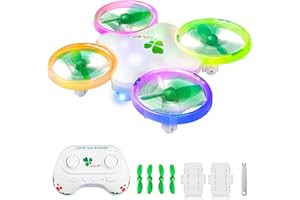 CAROX Clover Drone for Kids – Beginner-Friendly LED Quadcopter with Dual Modular Batteries, Easy to Fly, Altitude Hold, One-Key Takeoff, 360 Flips – Gift for Boys & Girls Age 6+