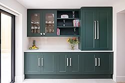 9BUILD 6 Pack 15 Inch Cabinet Handles Brushed Satin