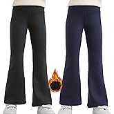 Deuerr Girls Flare Leggings Bootcut Yoga Pants for Kids Girls Stretchy High Warm Waisted Bell Bottoms for 5-12Years